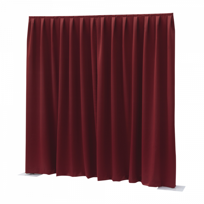 P&D curtain 330(w) x 300cm(h) cm red Dimout 260 g/m2 pleated