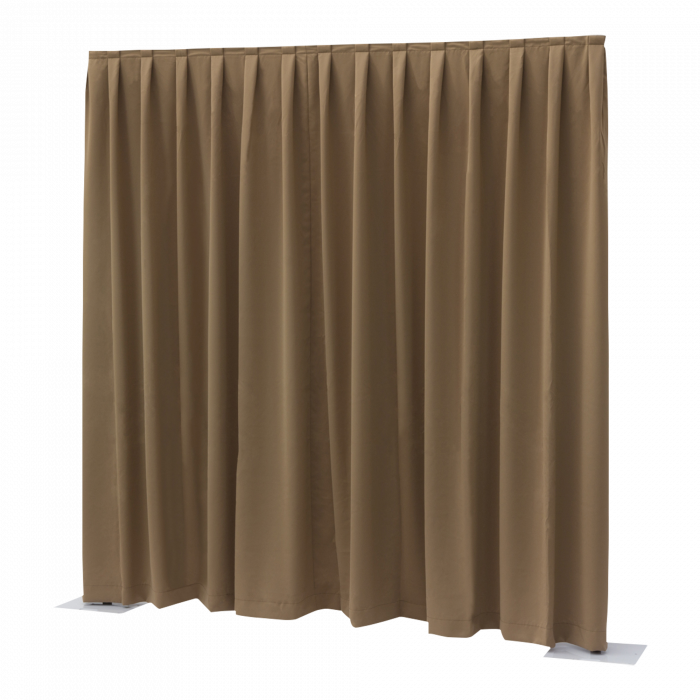 P&D curtain 330(w) x 300cm(h) cm brown Dimout 260 g/m2 pleated