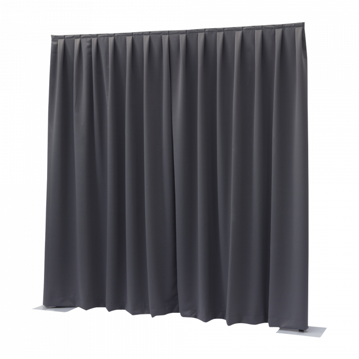 P&D curtain 330(w) x 400cm(h) dark grey Dimout 260 g/m2 pleated