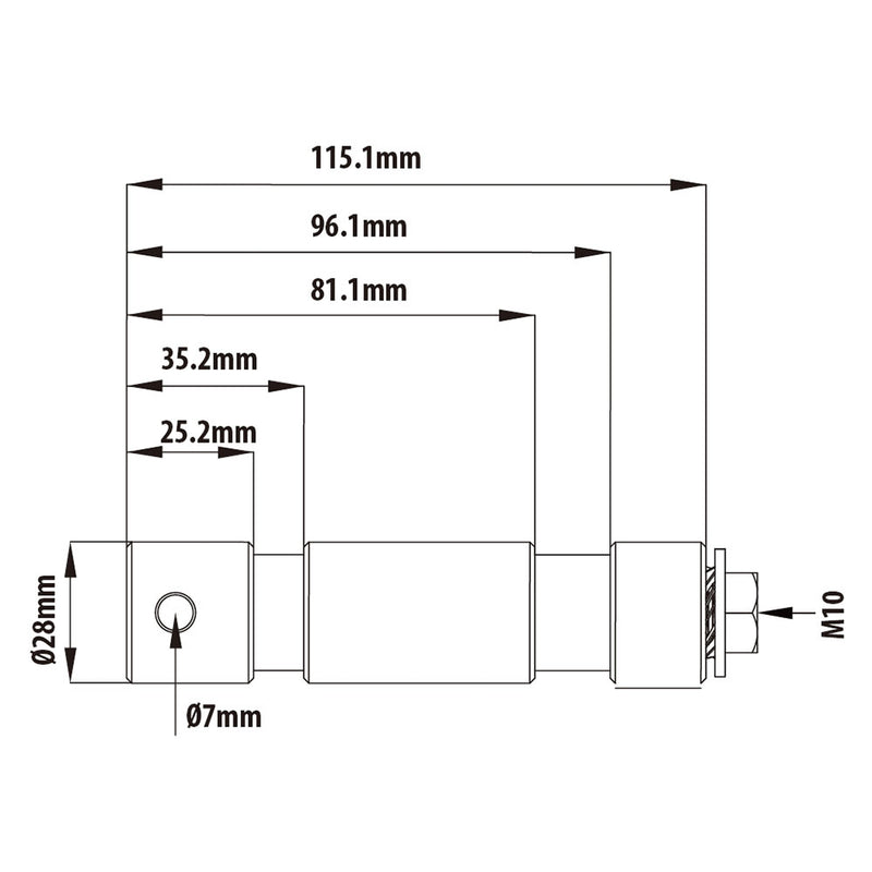 KUPO 28mm Spigot Stud W/ M10 Bolt