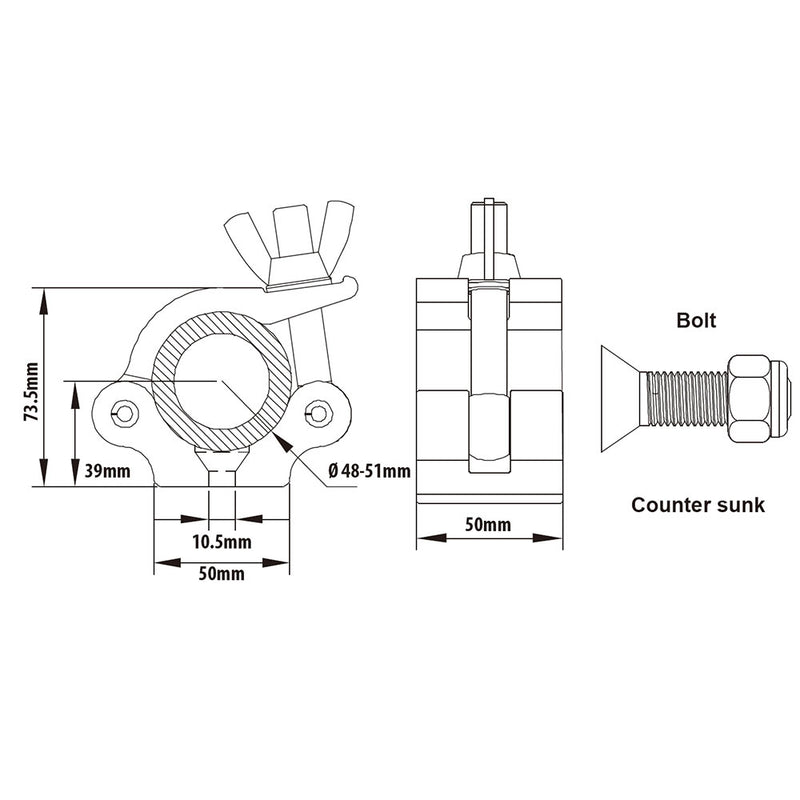 KUPO Half Coupler, Black