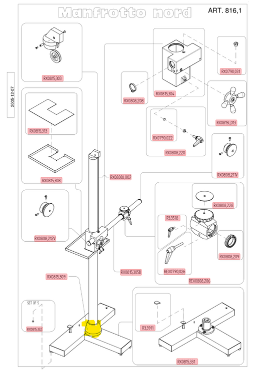 IFF/Manfrotto Studio Stand 816 Parts Diagram