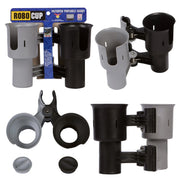 Robo Cup patented portable caddy with multiple cup holders on a white background