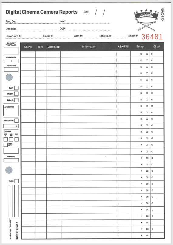 The Show Pad Camera - Digital Cinema Camera Reports — KEL - PLS