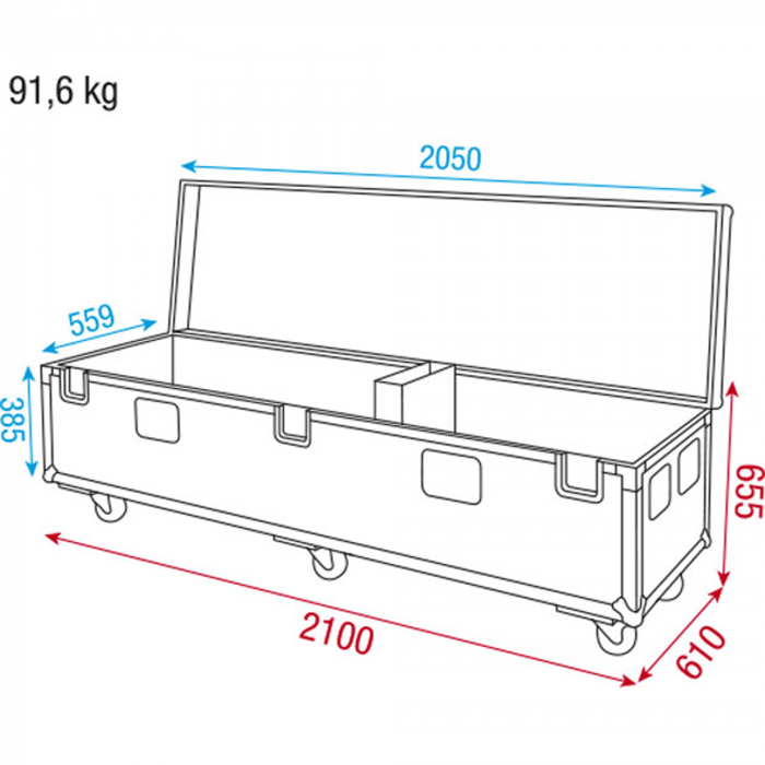 Wentex Pipe & Drape Case 450mm Base (up to 21m wide)