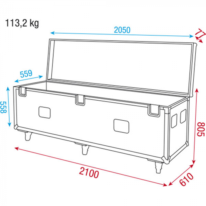 Wentex Pipe & Drape Case 600mm Base (up to 21m wide)