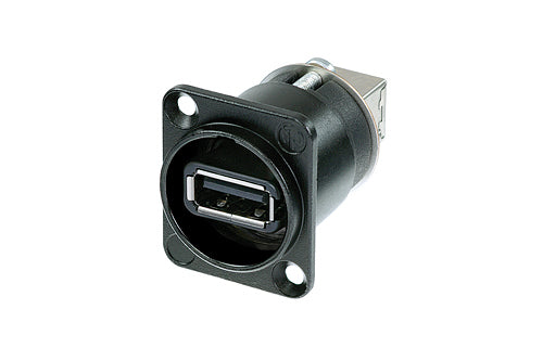 Neutrik  USB Panel D size  A/B BLK Chassis Socket  NAUSB-W-B