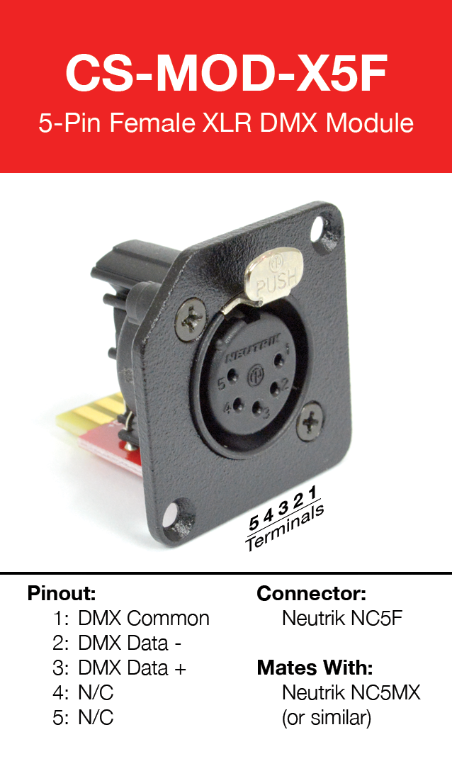 CueServer DMX Module, 5-Pin Female