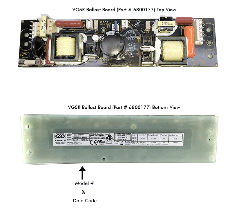 Kino Flo VG5R Univ Ballast w/Plate