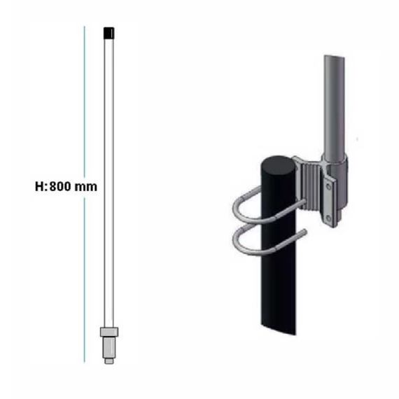 Omnidirectional antenna (360ºH x 25ºV) suited for permanent outdoor use (BC-0822)