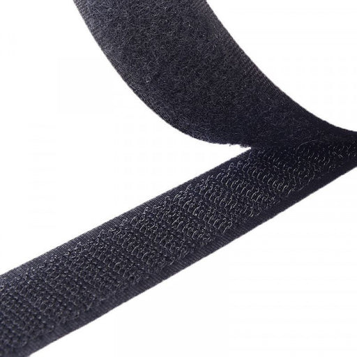 Velcro 25mm Adhesive Backed Black Sold Hook and loop per metre